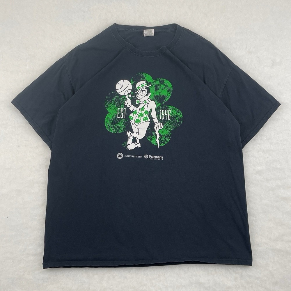 Boston Celtics Tshirt Lucky The Leprechaun Men's XL Playoff Tee Black
